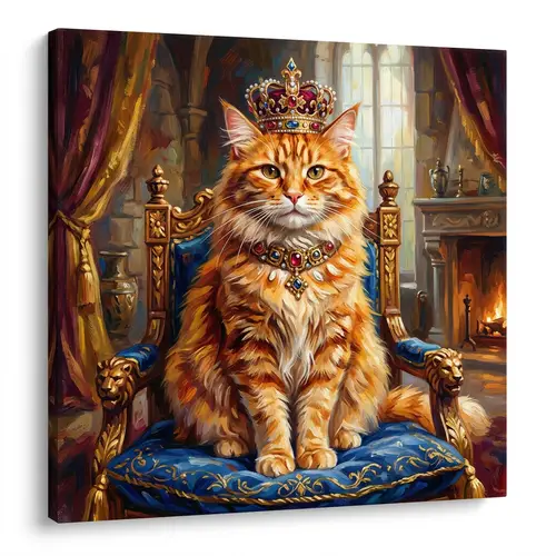 Majestic Orange Cat Digital Art - Regal Feline Portrayal