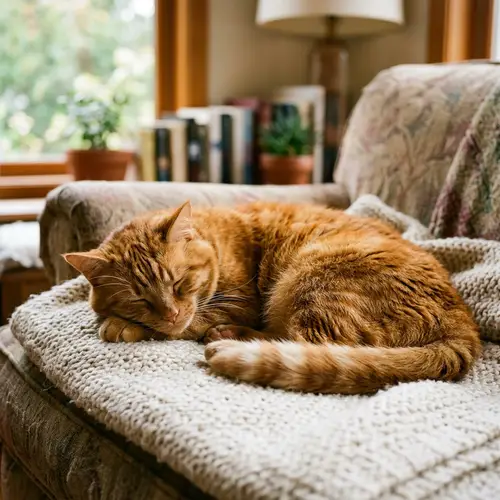 Large Orange Cat Peacefully Sleeping