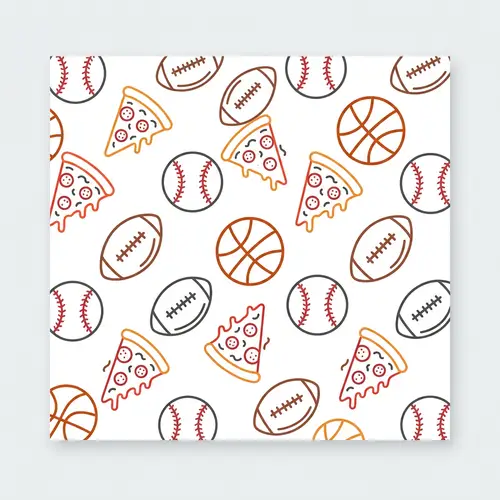 Playful Sports and Pizza Pattern Design