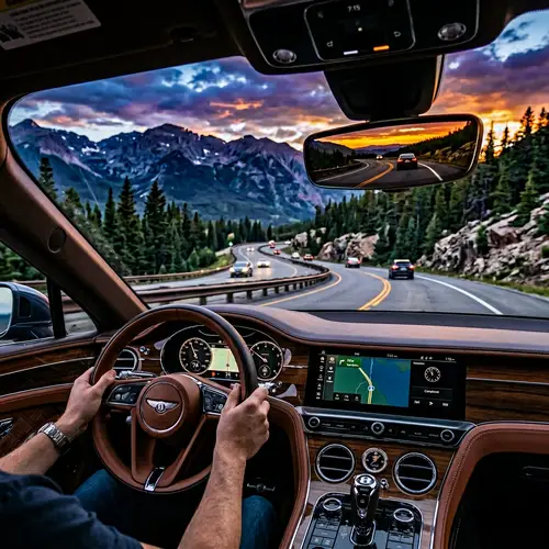 Luxury Car Interior with Stunning Sunset View