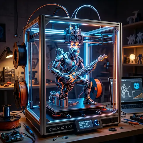 Futuristic Robot Playing Guitar | 3D Printing Process
