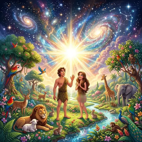 Biblical Time of Creation: Enchanting Star-Studded Galaxy