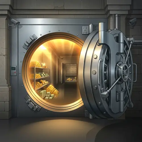 Ultra Realistic Open Bank Vault Illustration