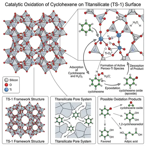Oxidation of Cyclohexene on Titansilicate Catalyst: Scientific Illustration