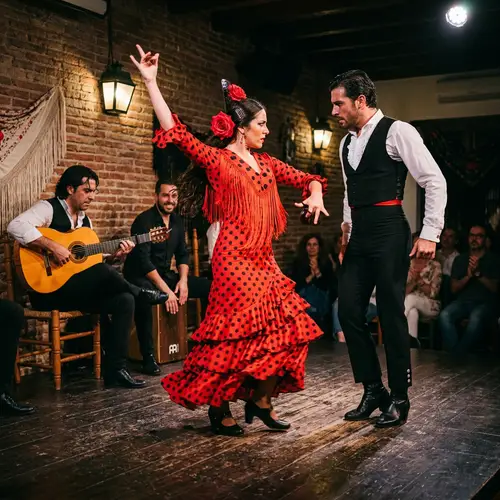 Vibrant Flamenco Scene with Gypsy Influence