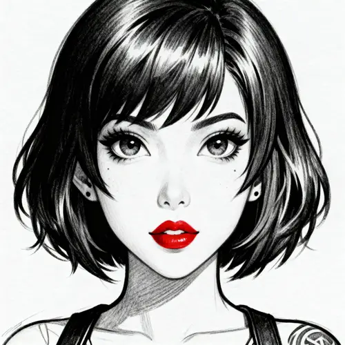 Ada Wong Tattoo Sketch - Black & White Design
