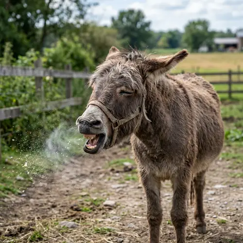 Funny Donkey Sneezing Photo