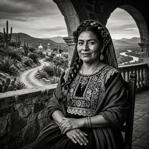 Mexican Mona Lisa: Enigmatic Smile in Traditional Attire