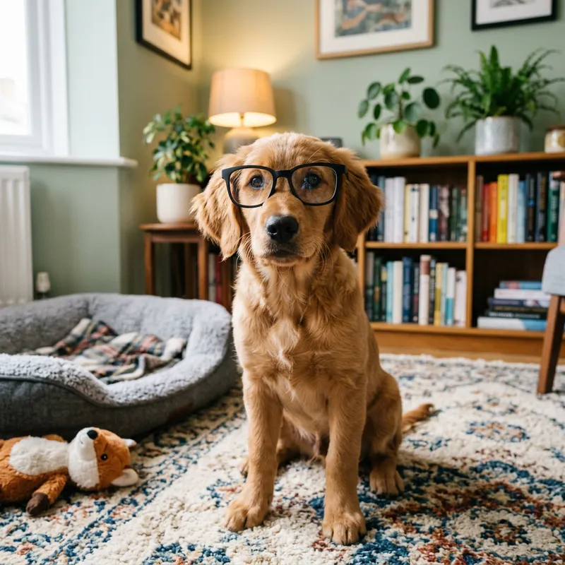 Adorable Dog with Glasses: A Picture of Cuteness