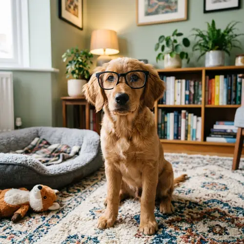 Adorable Dog with Glasses: A Picture of Cuteness