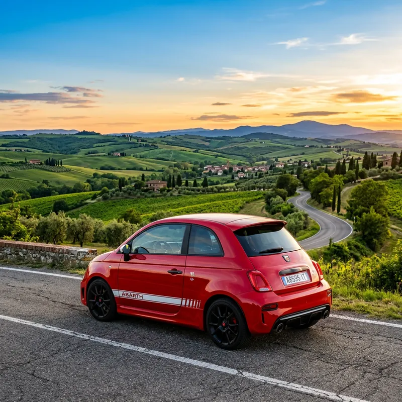 Sleek Abarth 595 in Striking Red | Stunning View