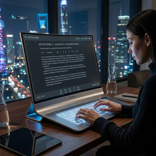 Futuristic Word Processor - Sleek Design | Tech Marvel