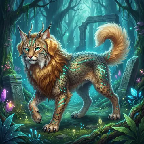 Fantastical Cat-Dog Creature Art | Unique Hybrid Animal Design