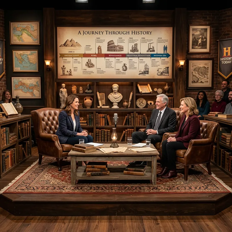 Historical Talk Show Studio Set - Ancient Artifacts & Old Books Historical Talk Show Studio Set - Ancient Artifacts & Old Books