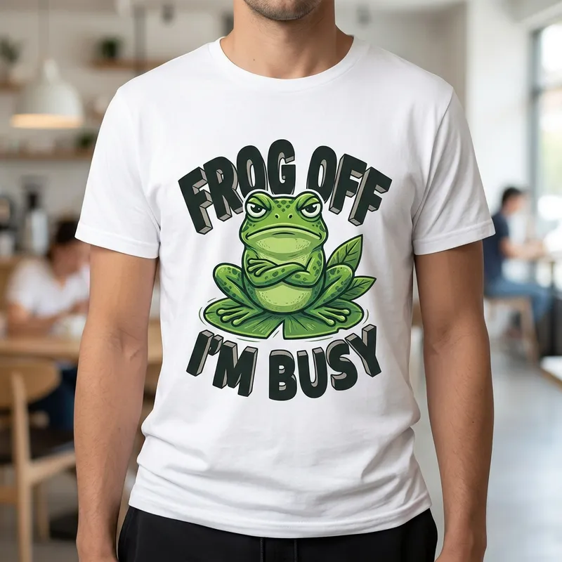 Cute Frog T-Shirt Design | Fun 'Frog Off I'm Busy' Tee