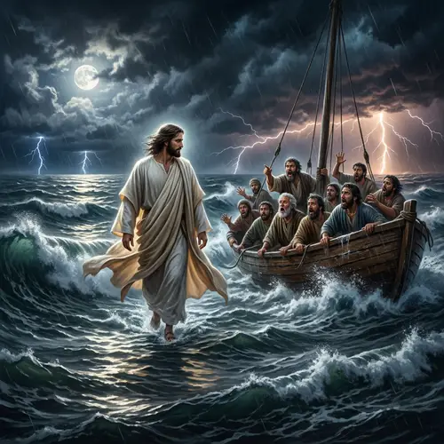 Jesus Walks on Water: A Divine Epic Depicted