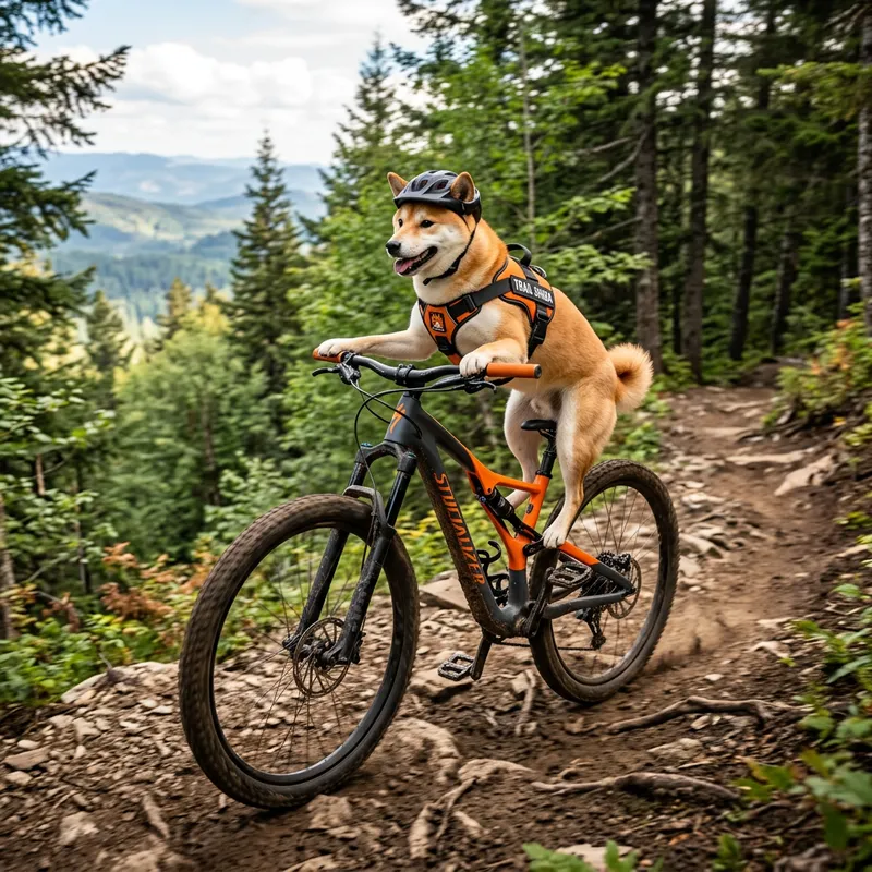 Shiba Inu Riding Enduro Bike