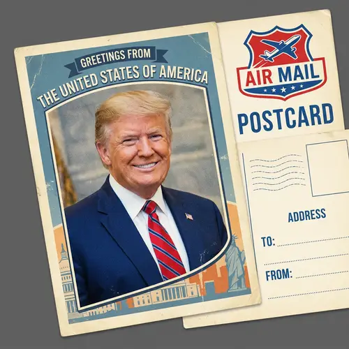 Donald Trump Airmail Postcard Design