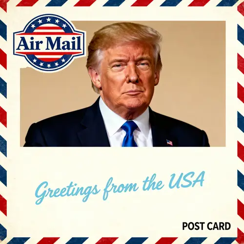 Donald Trump Airmail Postcard Design