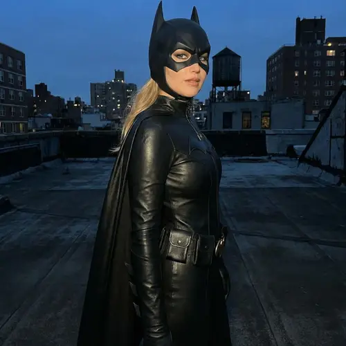 Jennifer Lawrence in a Sexy Batman Costume