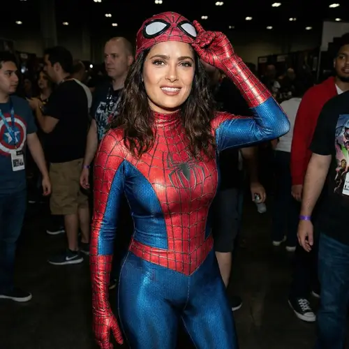 Salma Hayek in a Sexy Spider-Man Costume