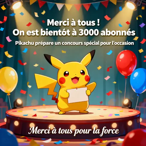 Pikachu Thanks Everyone as We Near 3000 Followers