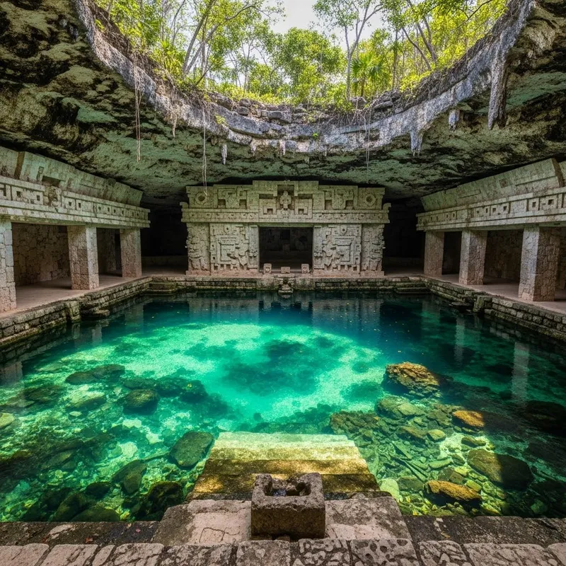 Mayan Cenote with Architectural Design