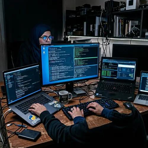 Middle-Eastern Female Coder | Multitasking Tech Pro