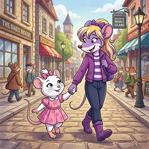 Thea Stilton Holds Hands with Miss Kitty