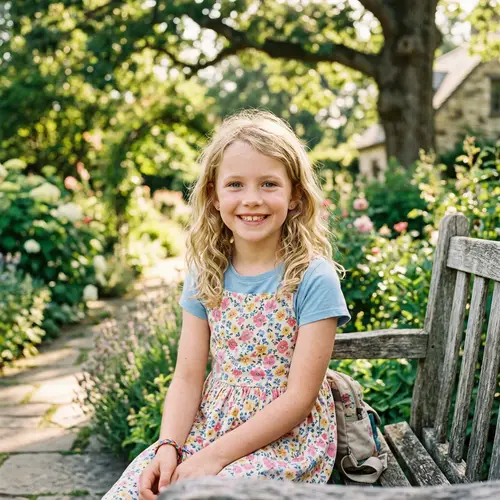 Blonde Hair & Blue Eyes: 9-Year-Old Caucasian Girl