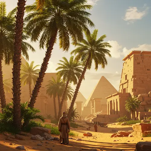 Spring Palm Trees in Ancient Egypt