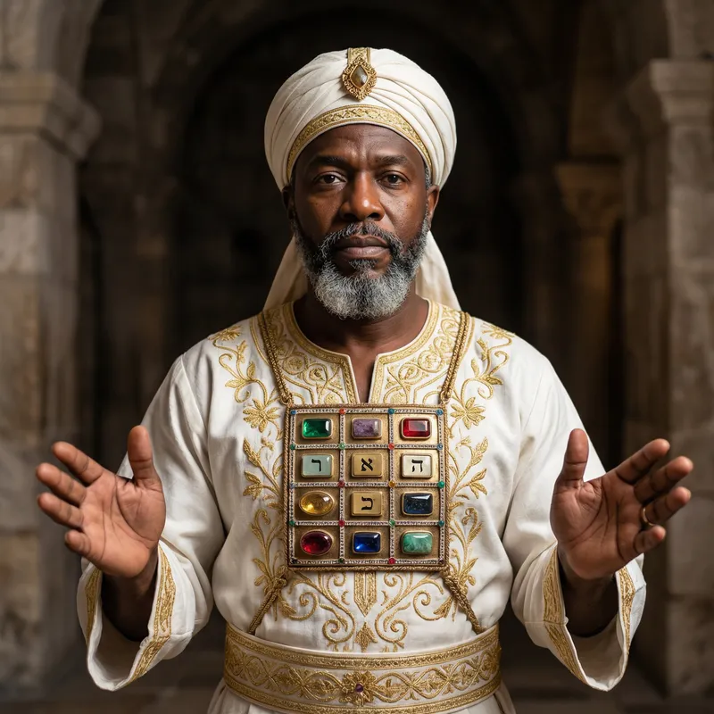 Ancient Black High Priest in Jerusalem Temple