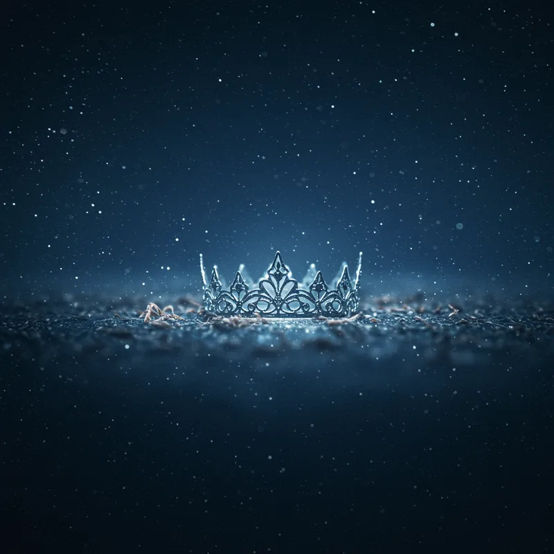 Mystical Silver Diadema Crown on Cosmic Background Mystical Silver Diadema Crown on Cosmic Background