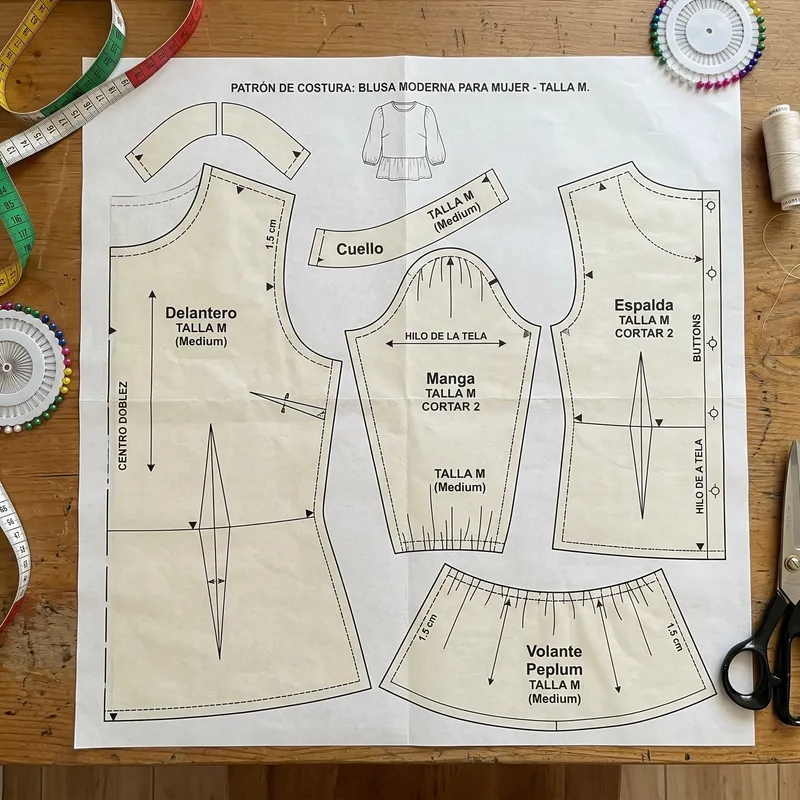 Modern Blouse Pattern for Women - Size M