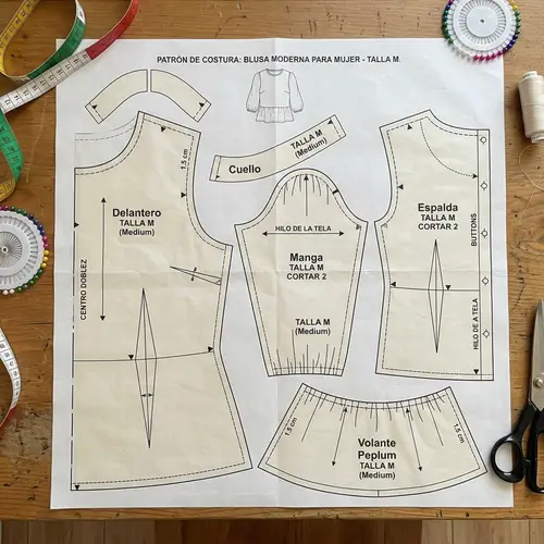 Modern Blouse Pattern for Women - Size M