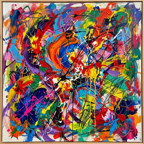 Chaotic Abstract Colorful Art for Modern Decor