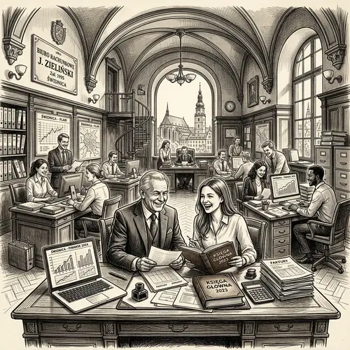 Classical Office Scene at Świdnica Accounting Firm - Business & Finance Theme