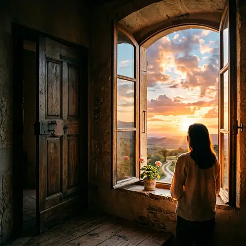 Door Closes, Window Opens to Sky | Symbolic Imagery