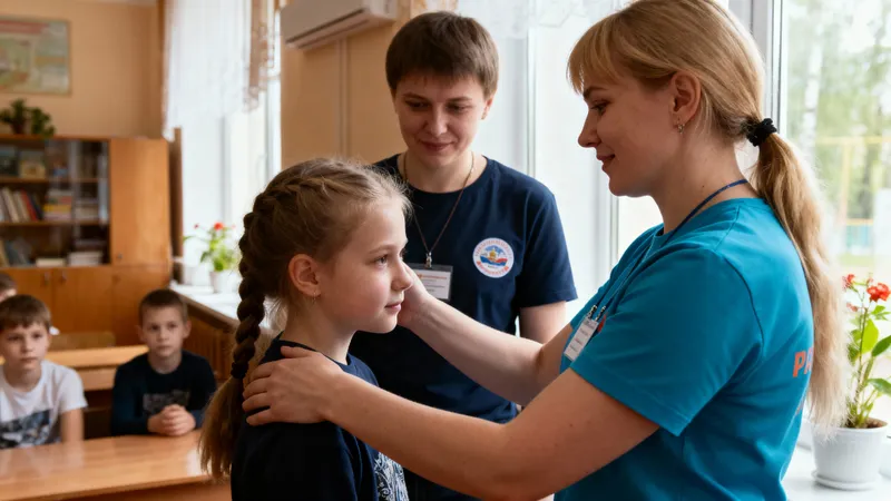 Heartwarming Moments: Russian Volunteers with Children