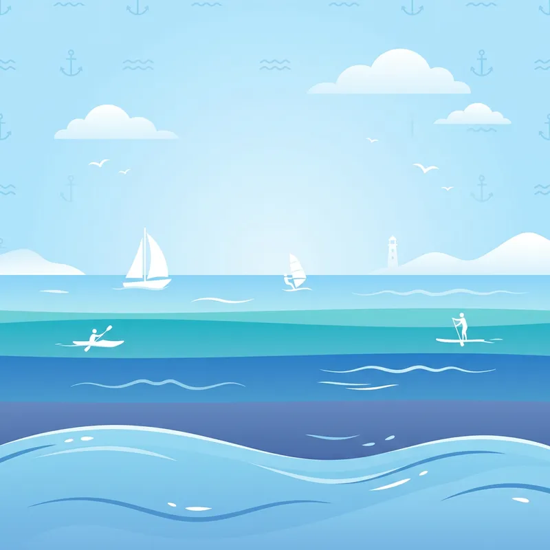 Nautical Inspired Water Sports Club Management | Blue & White Gradient Background