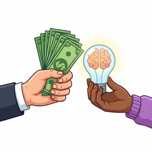 Cash for Ideas: A Creative Transaction Clipart