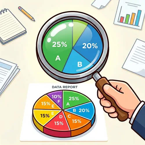 Magnifying Glass Clipart Looking at Pie Chart