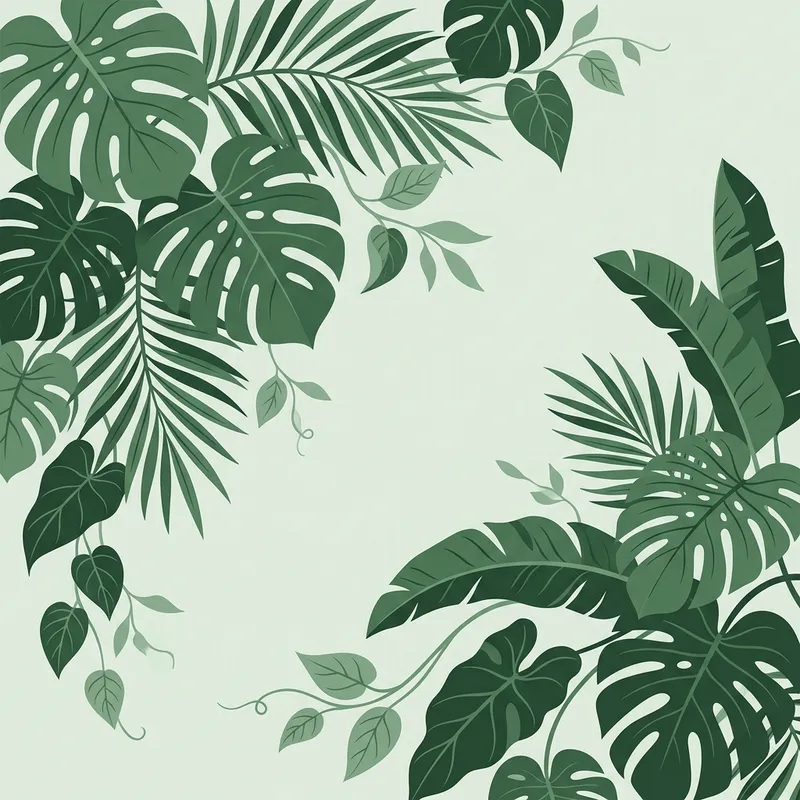 Minimalist Tropical Leaves Background Design