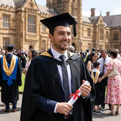 Australian College Graduate in Toga