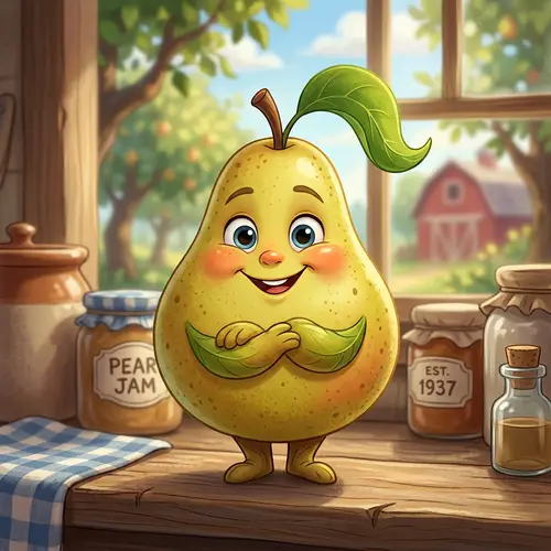 Animated Disney-Style Pear Design