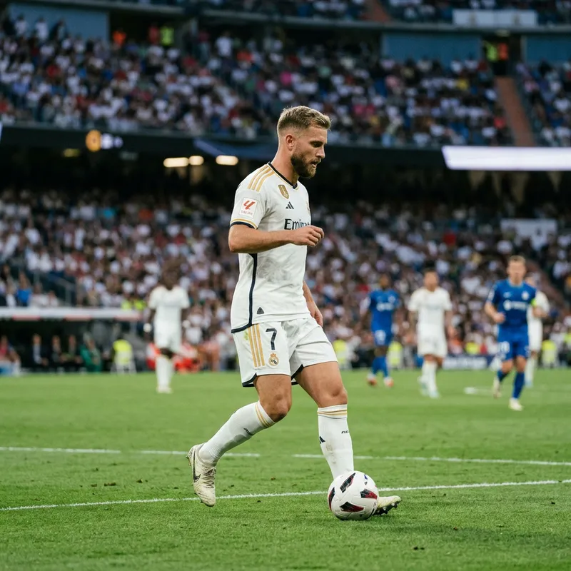 Spanish Football Club Player #7 - Short Blonde Hair, Beard, Mustache