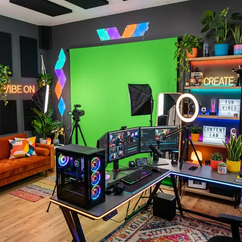 Vibrant and Modern Room for Dynamic Video Backgrounds