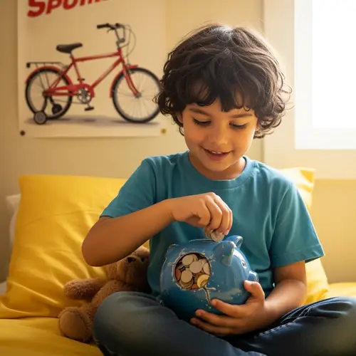 A Little Boy Saving for His First Bike