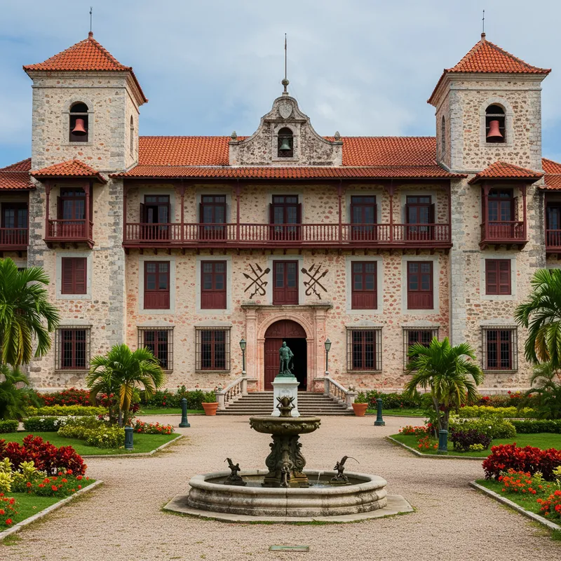 17th Century Colonial Royal Palace by Caribbean Sea