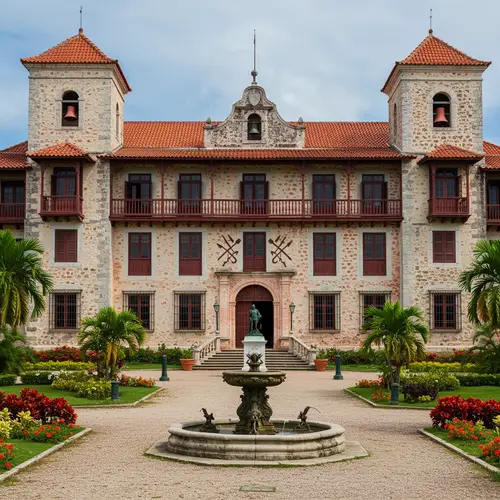 17th Century Colonial Royal Palace by Caribbean Sea